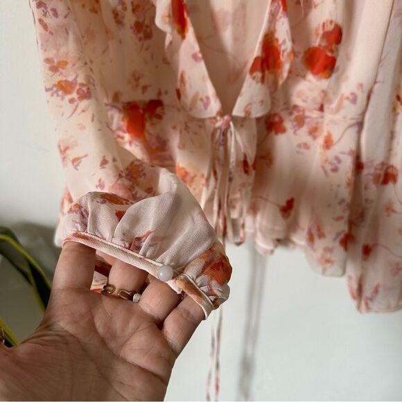 Wilfred Aritzia Nadine Floral Wrap Top Size XXS - Picture 8 of 11